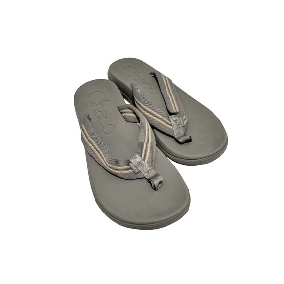 Chaco Chillos Sadie Gray Flip Flops Sandals Thong Mens Size 9 - Picture 1 of 6